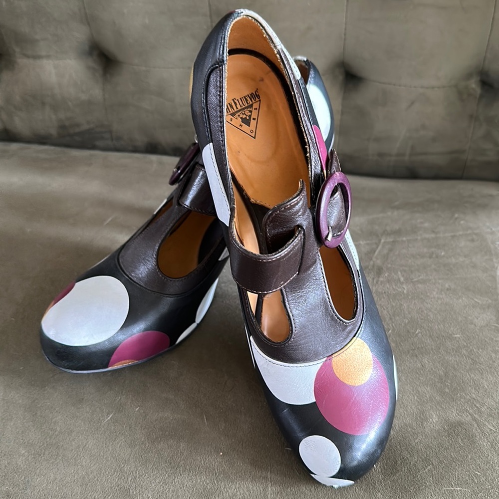 Fluevog Arbus Leather T-strap heel